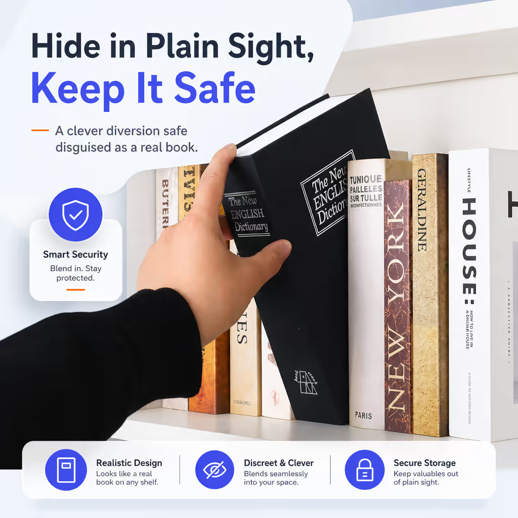 BookSafe™ Hidden Dictionary Book Safe with Key Lock