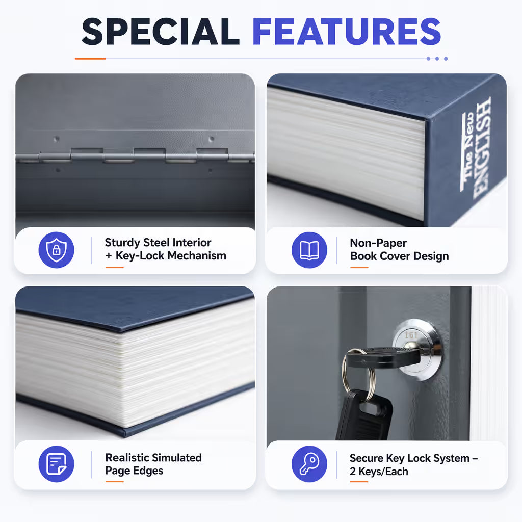 BookSafe™ Hidden Dictionary Book Safe with Key Lock