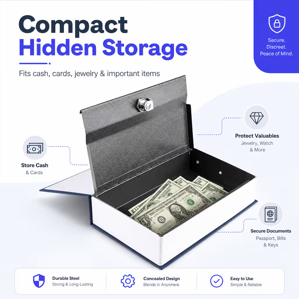 BookSafe™ Hidden Dictionary Book Safe with Key Lock