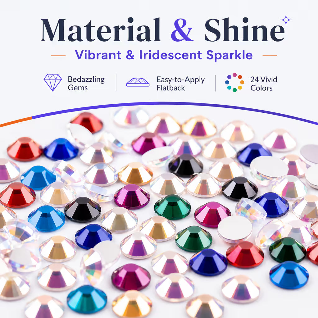 GemGlam™ 24-Color 3mm Resin Rhinestone Gem Craft Kit