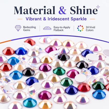 GemGlam™ 24-Color 3mm Resin Rhinestone Gem Craft Kit