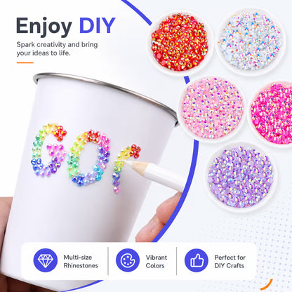 GemGlam™ 24-Color 3mm Resin Rhinestone Gem Craft Kit
