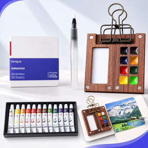 CanvasGo™ Portable Artist Watercolor Travel Set with Palette