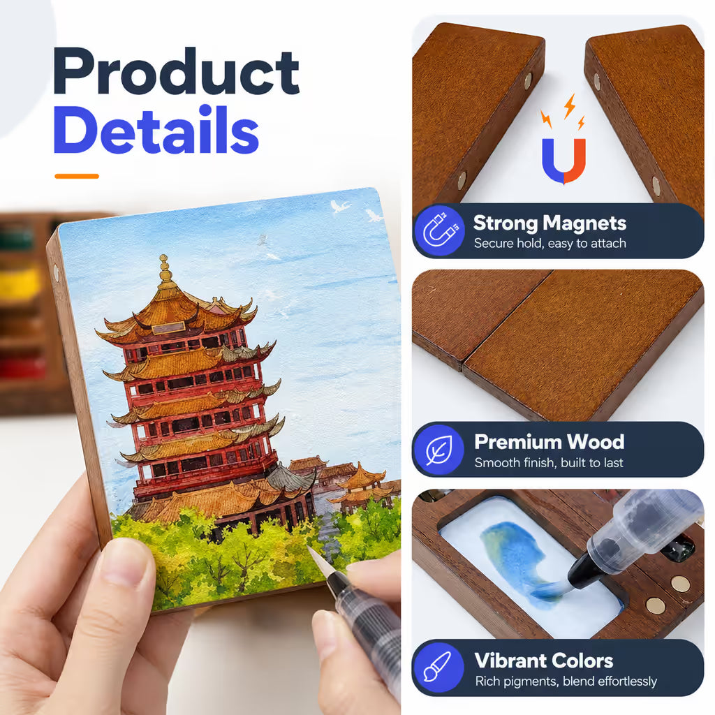 CanvasGo™ Portable Artist Watercolor Travel Set with Palette
