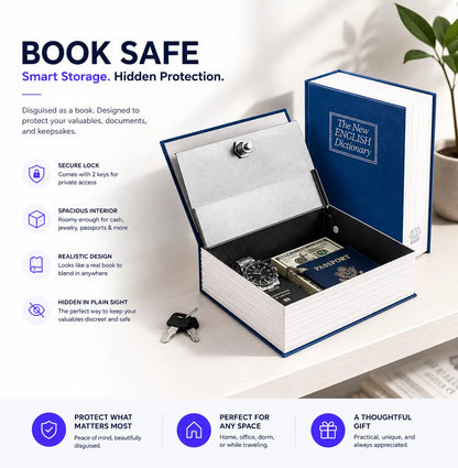 BookSafe™ Hidden Dictionary Book Safe with Key Lock